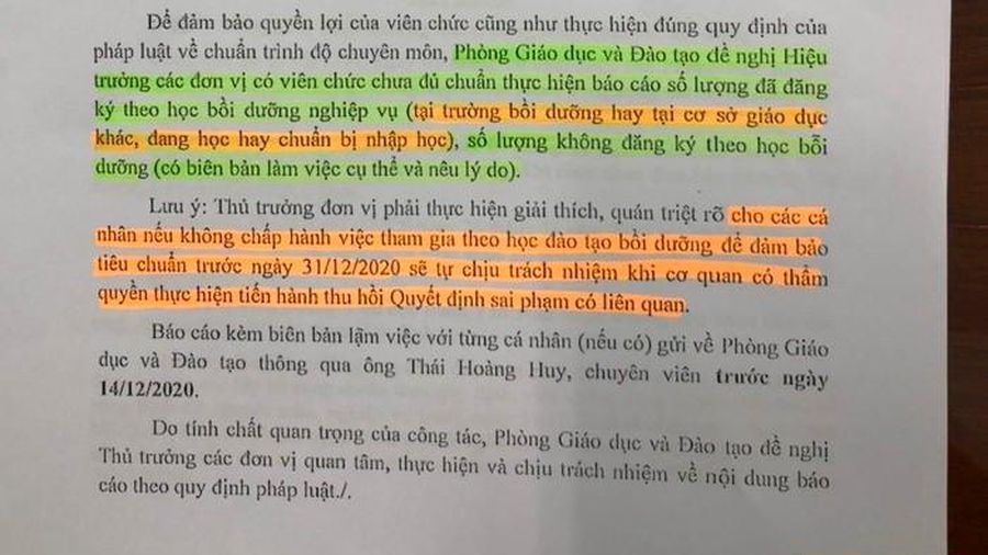 Trưởng phòng Giáo dục Tân Bình lên tiếng về văn bản 
